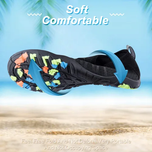 Vista 4 de Simari Zapatos de agua para mujer, hombre, natación, playa, piscina, deportes acuáticos, secado rápido, estilo descalzo, buceo, surf y caminar