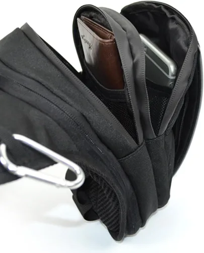 Vista 4 de Riñonera de cintura para hombres y mujeres, 00-negro gris, Casual
