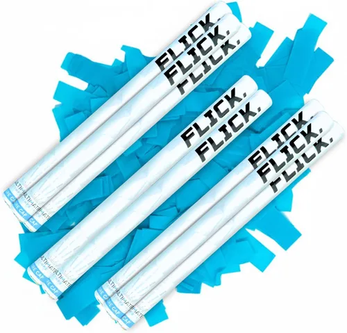 Vista 15 de Ultimate Confetti - Paquete de 8 varitas de confeti azul bebé - Palitos de mano de 6 pulgadas de papel de seda biodegradable para bodas, cumpleaños