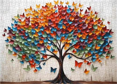 Vista 17 de Rompecabezas de mariposa vintage para adultos de 1000 piezas, rompecabezas retro de mariposas con hermosas alas, rompecabezas difíciles