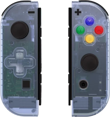 Vista 4 de eXtremeRate Placa trasera para consola Nintendo Switch, carcasa NS Joycon (versión D-Pad) con botones coloridos, carcasa de repuesto para Nintendo