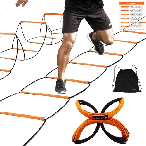 Vista 7 de Escalera de agilidad, equipo de entrenamiento de agilidad, escalera de velocidad de fútbol, escalera de juego de pies de fútbol americano, escalera