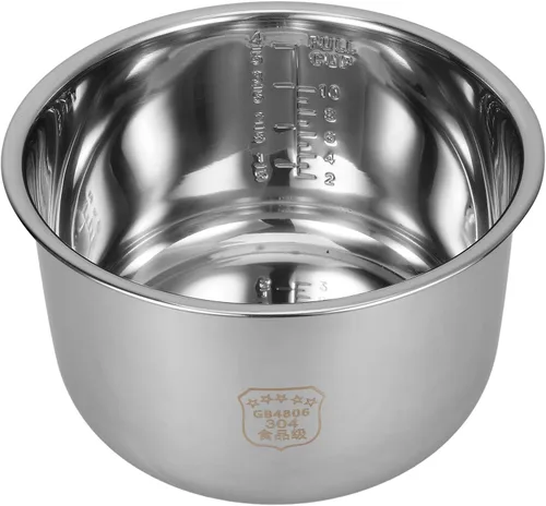 Vista 11 de UPKOCH Olla de arrocera interior de repuesto de acero inoxidable de 2 litros con escala de medición, olla multiusos para uso en cocina