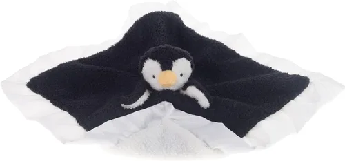 Vista 5 de Apricot Lamb Manta de seguridad suave de animales de peluche, diseño de pingüino negro, manta de personaje para guardería, felpa de lujo