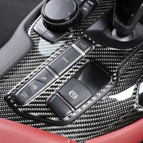 Vista 4 de Daeiclru Cubierta de panel de base de palanca de cambios de fibra de carbono suave para Toyota Supra GR A90 A91 MK5 2019-2022, borde del panel