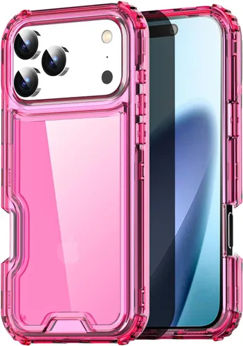 Vista 12 de AICase para iPhone 17 Transparente, Resistente Duradera de 3 Capas de Cristal Transparente [No amarillea]