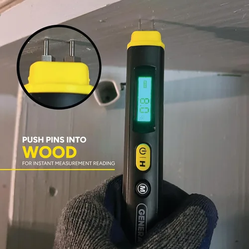 Vista 4 de General Tools - MMP100 - Medidor de humedad digital compacto – Herramienta con pin detecta la humedad en madera y materiales de construcción