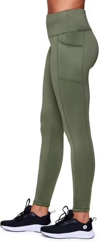 Vista 5 de Avalanche Leggings básicos de cintura alta con forro polar y bolsillos para mujer