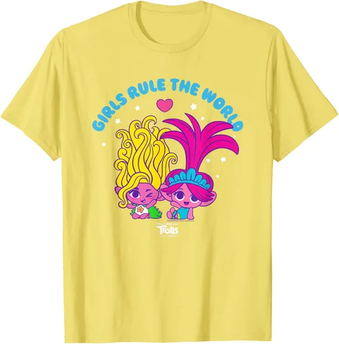 Vista 36 de DreamWorks Trolls Band Together - Camiseta para niñas con leyenda "Rule", diseño Negro