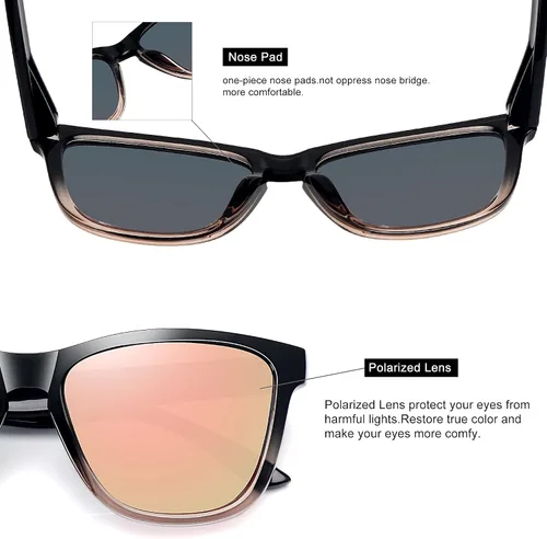 Vista 5 de Meetsun - Lentes de sol polarizados, unisex, modernos, con estilo de diseñador, clásico y retro