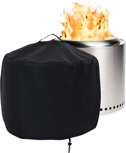 Vista 11 de Cubierta rectangular para fogata, impermeable, para mesa de fuego de gas propano al aire libre, 28 pulgadas de largo x 28 pulgadas de ancho x 24