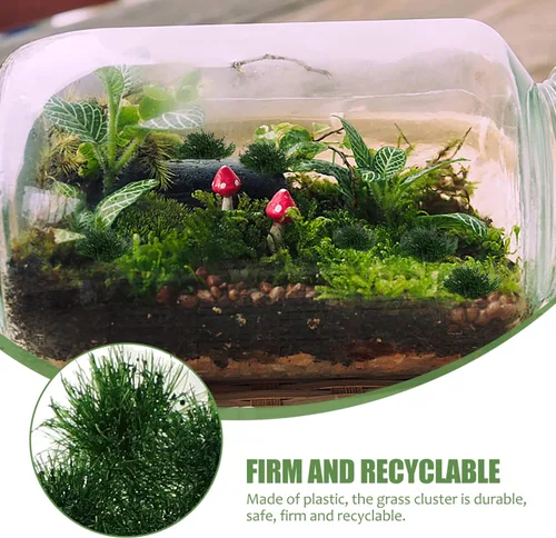 Vista 8 de Yardwe 1 caja de hierba modelo arena mesa de hierba falsa racimo de hierba estática decoración de invierno hierba panel de pared Diorama arbustos