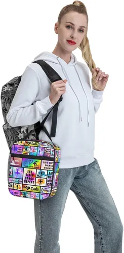Vista 6 de Lonchera de bailarina con aislamiento térmico para mujeres, niños, adultos, hombres, bolsa de almuerzo con aislamiento para baile, bolsa de almuerzo