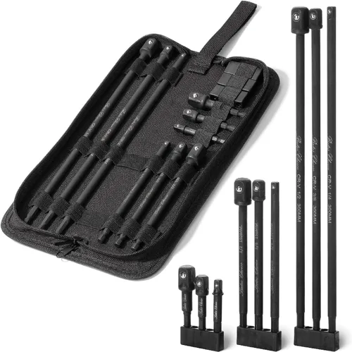 Vista 9 de Juego de adaptadores de enchufe de impacto Bates, 3 piezas, 1/4", 3/8" y 1/2", con soporte