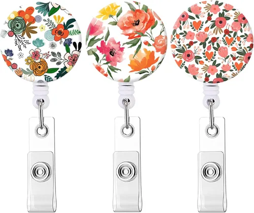Vista 36 de Carrete retráctil para credenciales de enfermera, lindo nombre, carretes decorativos para tarjetas de identificación con clip en soportes