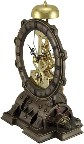 Vista 2 de Time's Gate Metalizado Steampunk Generator - Reloj llamativo de escritorio