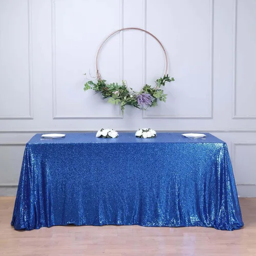 Vista 17 de Efavormart - Mantel redondo de lentejuelas brillantes de 120 pulgadas para banquetes de boda, fiesta, decoración del hogar