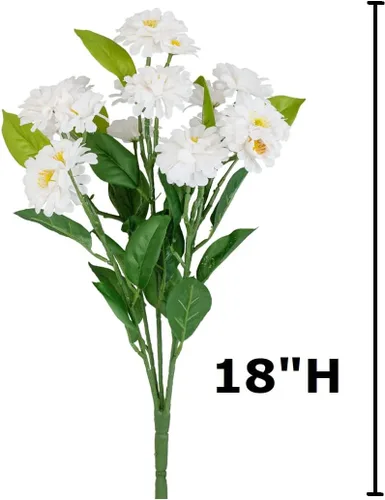 Vista 2 de Factory Direct Craft Arbusto artificial de zinnia crema para decoración de Pascua y arreglos de primavera a verano