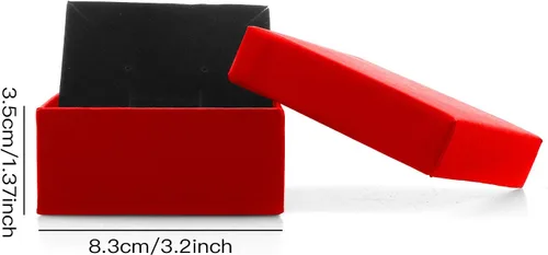 Vista 7 de Caja de regalo para collar y aretes, caja de regalo, 12 cajas de regalo cuadradas de cartón para joyas, caja de regalo de papel de cartón relleno