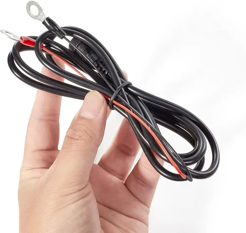 Vista 4 de Cable de alimentación de escudo eléctrico de 4.6 pies para casco con calefacción, cable de alimentación para visera