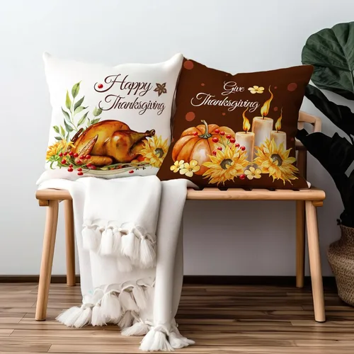 Vista 200 de Juego de 2 fundas de almohada de 16 x 16 pulgadas, diseño patriótico de bandera estadounidense con estrellas para exteriores, estilo casa de campo