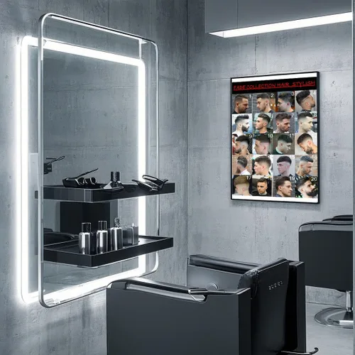Vista 3 de VMXWLL Barber Shop Decor - Tabla de peinados de la colección Fade para hombre, arte de pared profesional en lienzo para peluquería y salón