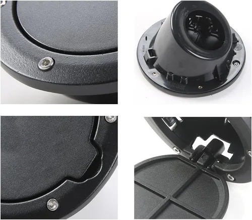 Vista 4 de JeCar Tapa de Combustible de Aluminio Cubierta de Puerta de Llenado para Jeep Wrangler 2007-2018 JK y Unlimited Accesorios (Negro)