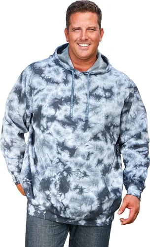 Vista 30 de KingSize Sudadera con capucha de forro polar grande y alta para hombre Negro