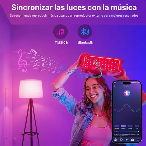 Vista 3 de FRIDEKO HOME Bombillas inteligentes – Bombilla LED regulable que cambia de color para el hogar, funciona con sincronización de música Bluetooth