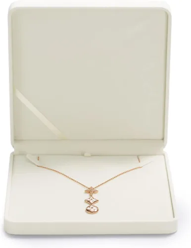 Vista 2 de Oirlv Caja de regalo de collar grande de terciopelo Collar de perlas Caja de joyería blanca