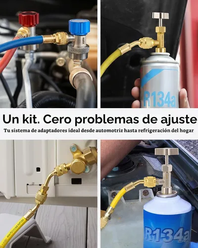 Vista 2 de Kit de herramientas de adaptador de CA OMT, 9 piezas R134a y R410a calibre
