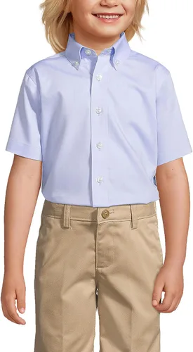 Vista 2 de Lands' End Camisa de vestir de manga corta para niños, uniforme escolar, sin hierro