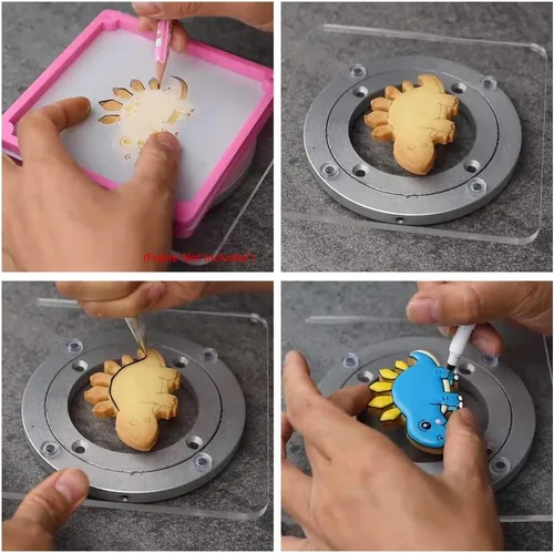 Vista 5 de Cortadores de galletas de dinosaurio con plantillas de galletas a juego, juego de 16-8 cortadores de galletas y 8 plantillas, incluye estegosaurio