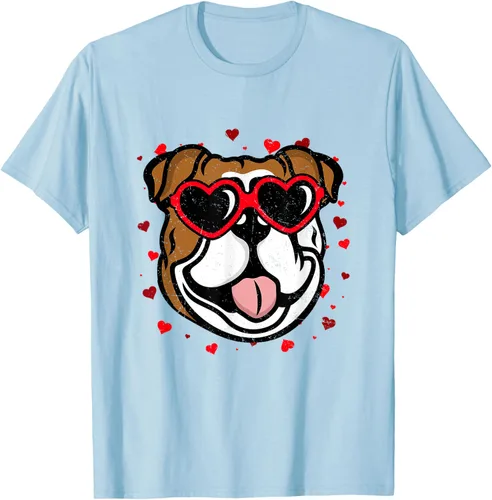 Vista 66 de Bulldog Valentine - Camiseta para amantes de las gafas de sol para perros, Negro