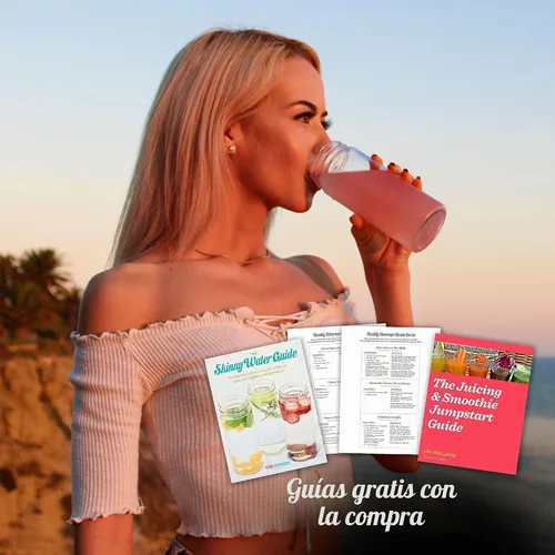 Vista 6 de All About Juicing Juego de 6 botellas de agua de vidrio transparente, boca ancha con tapas para jugos, batidos y bebidas, 16 onzas, duraderas Tapas