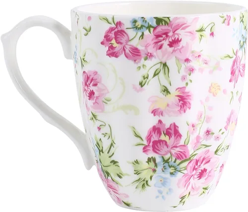 Vista 2 de Tazas de Café Lindas de 14oz para Mujeres Tazas Lindas Porcelana de Hueso Taza de Café Floral Tazas de Té para Mamá Mujeres Regalos de Cumpleaños