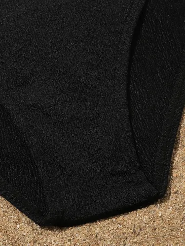 Vista 5 de Cozyease Traje de baño de bikini con corte de un hombro para niña, trajes de baño inalámbricos