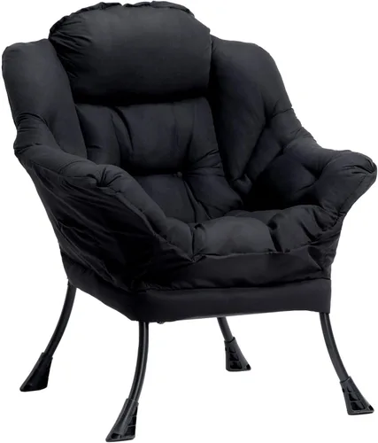 Vista 35 de HollyHOME Silla perezosa con otomana plegable, sillón cómodo y reposapiés plegable, sofá de ocio silla de lectura y reposapiés para sala de estar