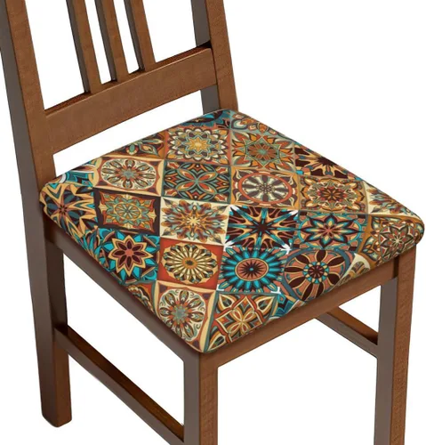 Vista 18 de Juego de 4 fundas de asiento para sillas de comedor, fundas de asiento elásticas modernas de mediados de siglo de los años 50, fundas de cojín