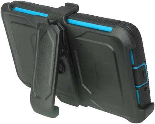 Vista 5 de SOGA - Funda híbrida compatible con Motorola Moto E4 Plus con clip para cinturón y protector de pantalla integrado para Moto E4 Plus