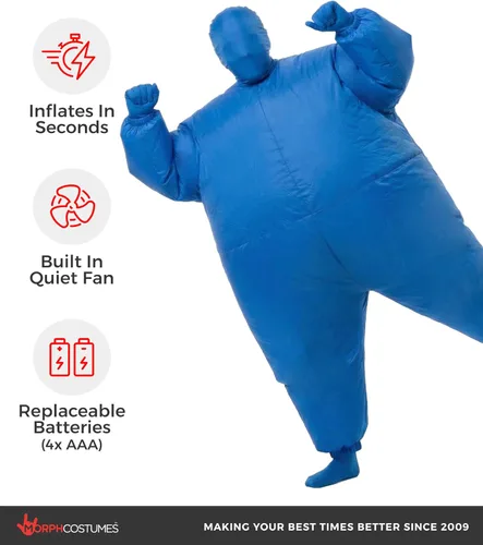 Vista 8 de Morph - Disfraz inflable azul para niños, disfraces de Halloween para niños