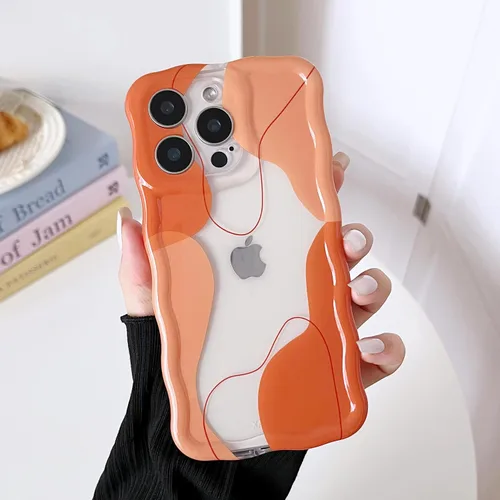 Vista 52 de DEFBSC Funda para iPhone 15 con bonito diseño ondulado, color negro