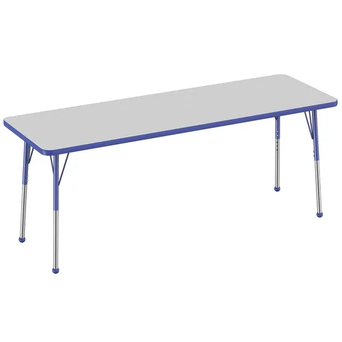 Vista 51 de FDP - Mesa rectangular para actividades escolares y de oficina (24 x 36 pulgadas), patas estándar con deslizadores giratorios, altura ajustable