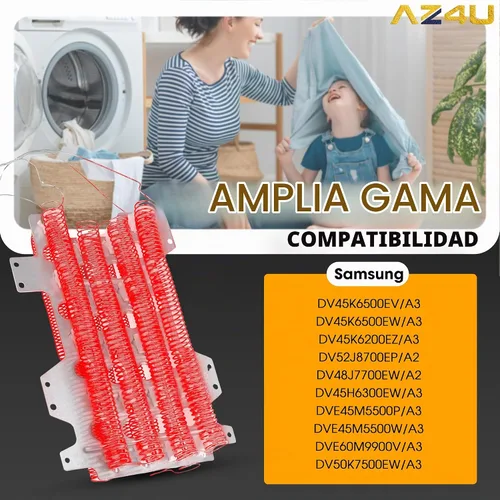 Vista 4 de Elemento calefactor del secador substituye para Samsung DV45K6500EV/A3
