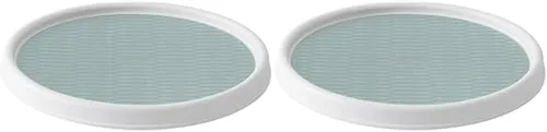Vista 13 de Copco 5234754 Plato Giratorio Lazy Susan Antideslizante para Despensa, 12 Pulgadas, Blanco/Aguamarina