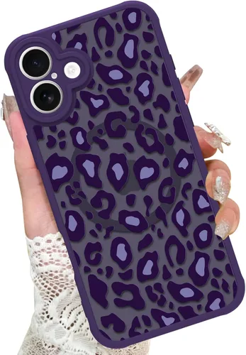 Vista 41 de KANGHAR - Funda para iPhone 11 [Compatible con Magsafe] Patrón estampado de leopardo Lindo guepardo Funda protectora magnética para niñas, mujeres