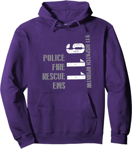 Vista 11 de 911 Dispatcher EMS EMT Police Dispatchers Operators Uniforme Sudadera con capucha Negro