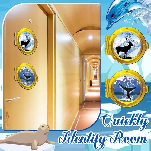 Vista 4 de Kanayu 2 imanes magnéticos grandes para puerta de crucero de Alaska, divertidos imanes para refrigerador, accesorios de barco, camarote y cabina