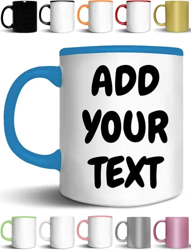 Vista 9 de Tazas de café personalizadas, añade tu nombre, texto o letras, tazas de cerámica personalizadas con varios colores y fuentes, taza con monograma