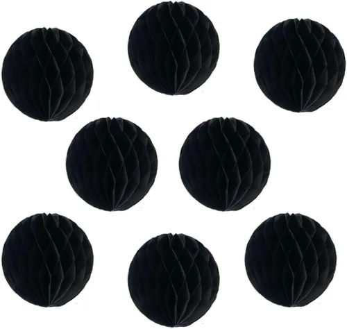 Vista 8 de 8 bolas de papel de panal de 8 pulgadas, bolas decorativas de panal de abeja, pompones de papel, bolas de flores, bolas colgantes de arte